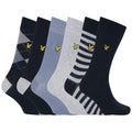 Multicoloured - Front - Lyle & Scott Mens Mixed Dress Socks (Pack of 6)