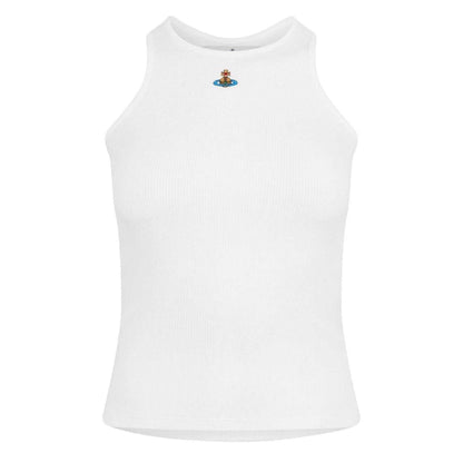 White - Front - Vivienne Westwood Womens Ladies Embroidered Logo Vest Top