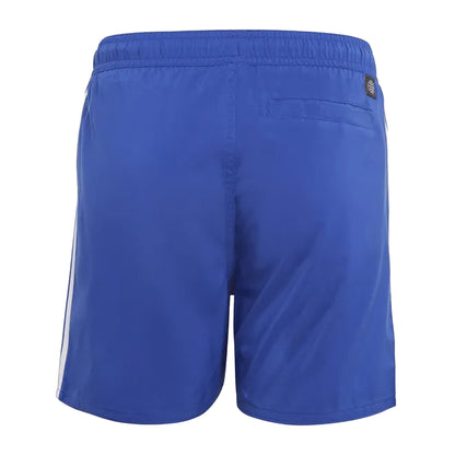 Blue-White - Back - Adidas Boys Striped Swimming Shorts