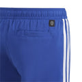 Blue-White - Side - Adidas Boys Striped Swimming Shorts
