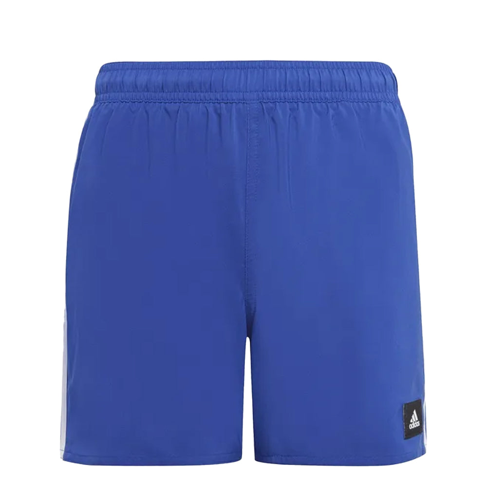 Blue-White - Front - Adidas Boys Striped Swimming Shorts