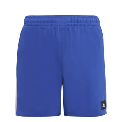 Blue-White - Front - Adidas Boys Striped Swimming Shorts