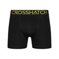 Black - Side - Crosshatch Mens Chasma Boxer Shorts (Pack of 3)