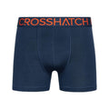 Navy - Back - Crosshatch Mens Chasma Boxer Shorts (Pack of 3)