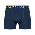 Navy - Side - Crosshatch Mens Chasma Boxer Shorts (Pack of 3)
