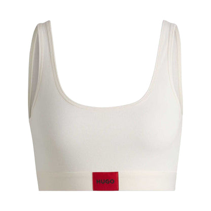 Natural - Front - Hugo Womens-Ladies Logo Cotton Stretch Bralette