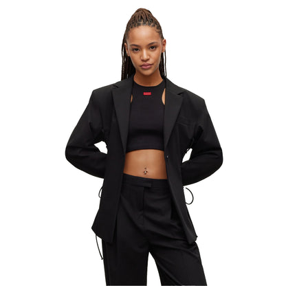 Black - Side - Hugo Womens-Ladies Almere Regular Blazer
