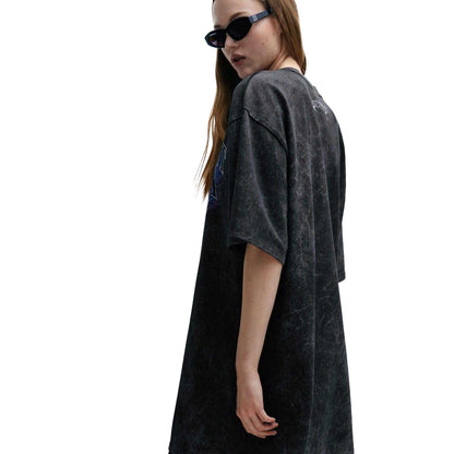 Black - Back - Hugo Womens-Ladies Nelaja Cotton Jersey Oversized T-Shirt Dress