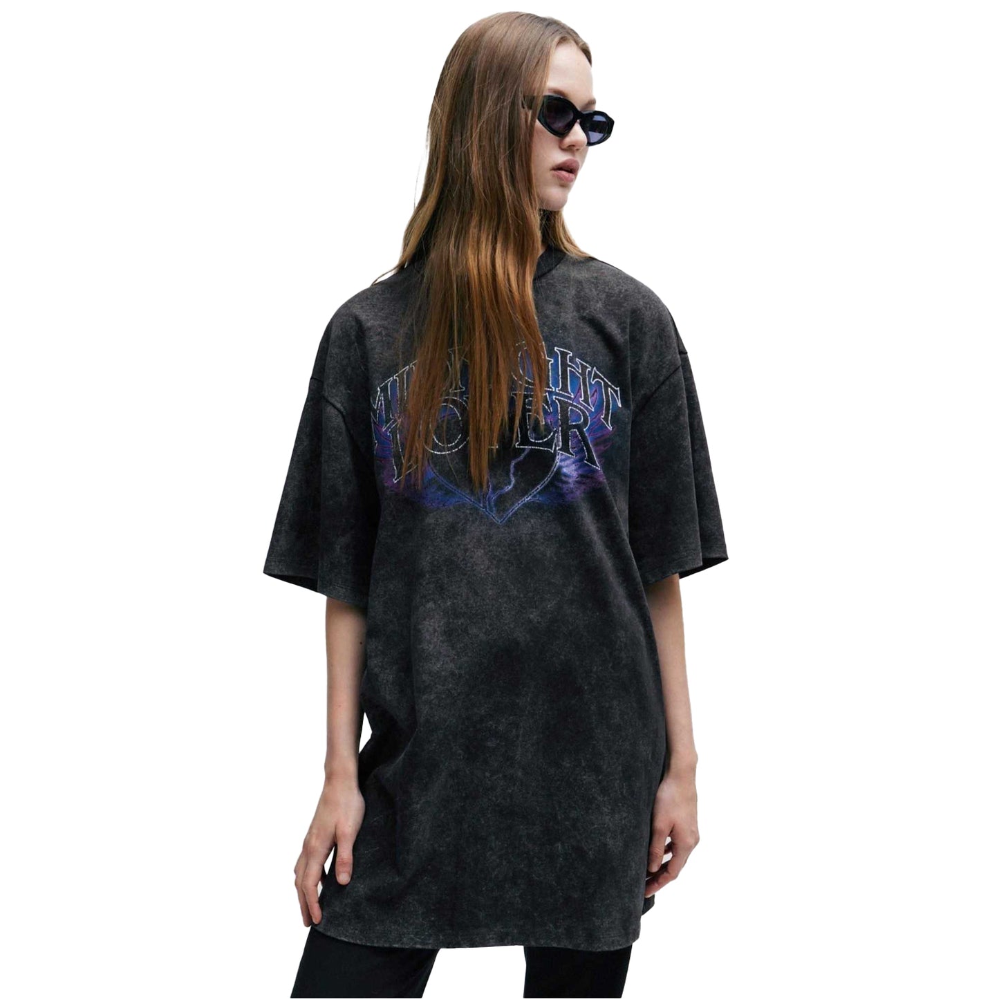Black - Lifestyle - Hugo Womens-Ladies Nelaja Cotton Jersey Oversized T-Shirt Dress