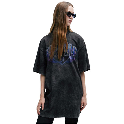 Black - Lifestyle - Hugo Womens-Ladies Nelaja Cotton Jersey Oversized T-Shirt Dress