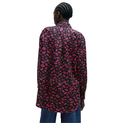 Black-Purple - Back - Hugo Womens-Ladies Relaxed Boyfriend Blouse