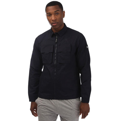 Navy - Front - Weekend Offender Mens Jack Cotton Overshirt