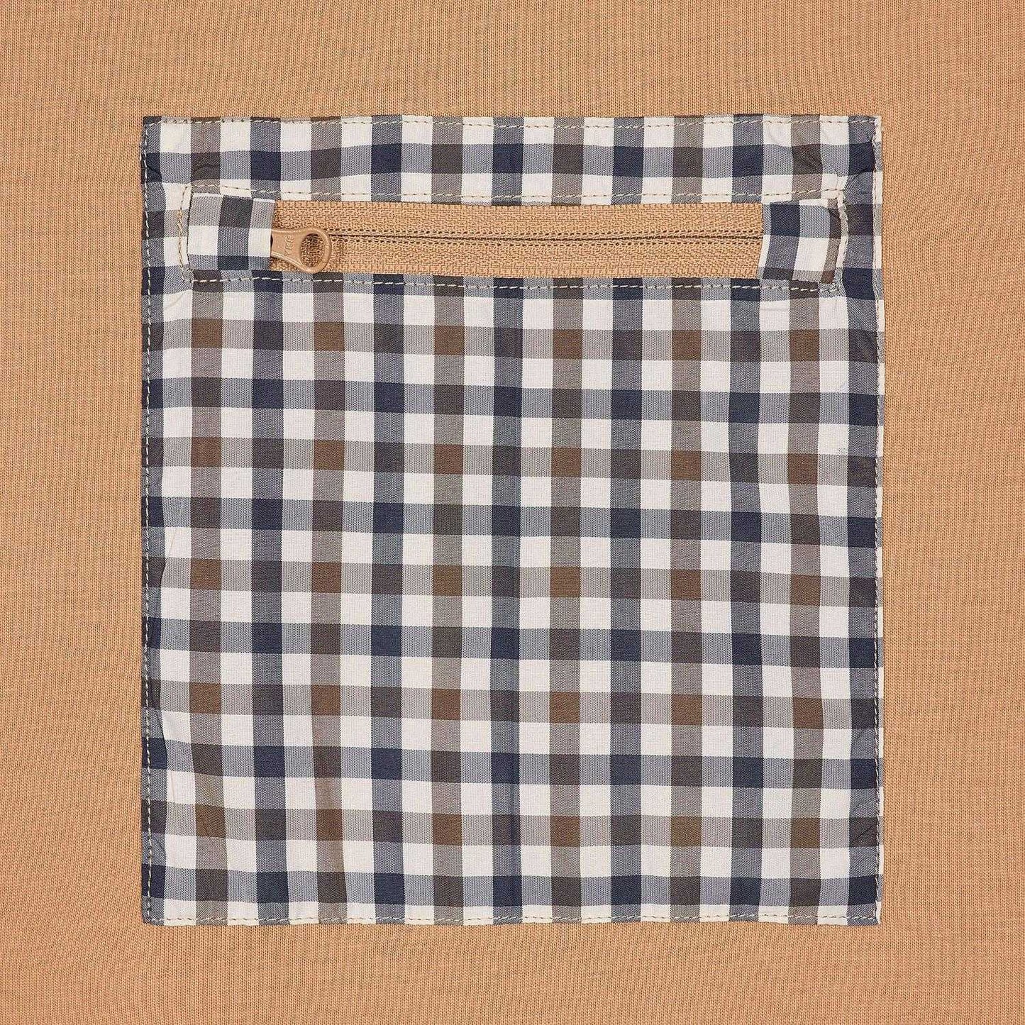 Cognac - Side - Weekend Offender Mens Gorman House Checked Pocket T-Shirt