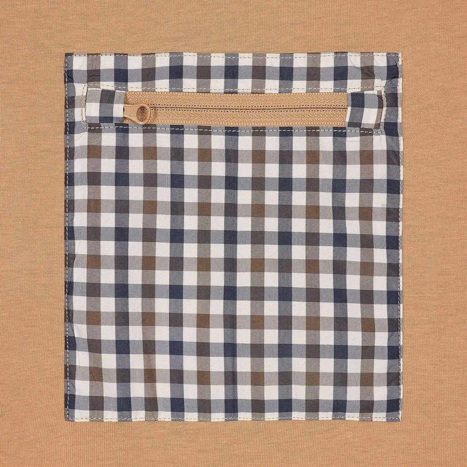 Cognac - Side - Weekend Offender Mens Gorman House Checked Pocket T-Shirt