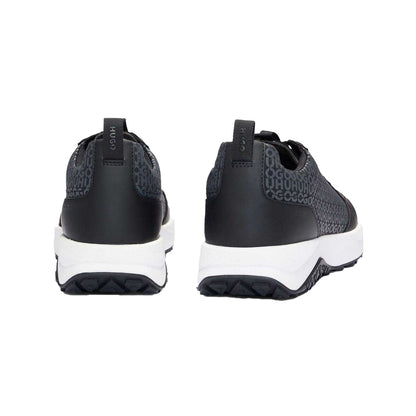 Black - Back - Hugo Boss Mens Repeat Logo Material Mix Trainers