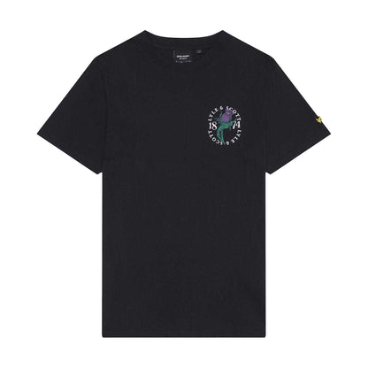 Black - Front - Lyle & Scott Mens Thistle Back Print T-Shirt