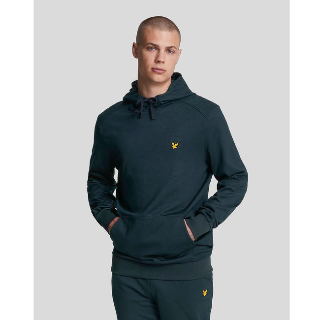 Dark Blue - Front - Lyle & Scott Mens Fly Fleece Hoodie
