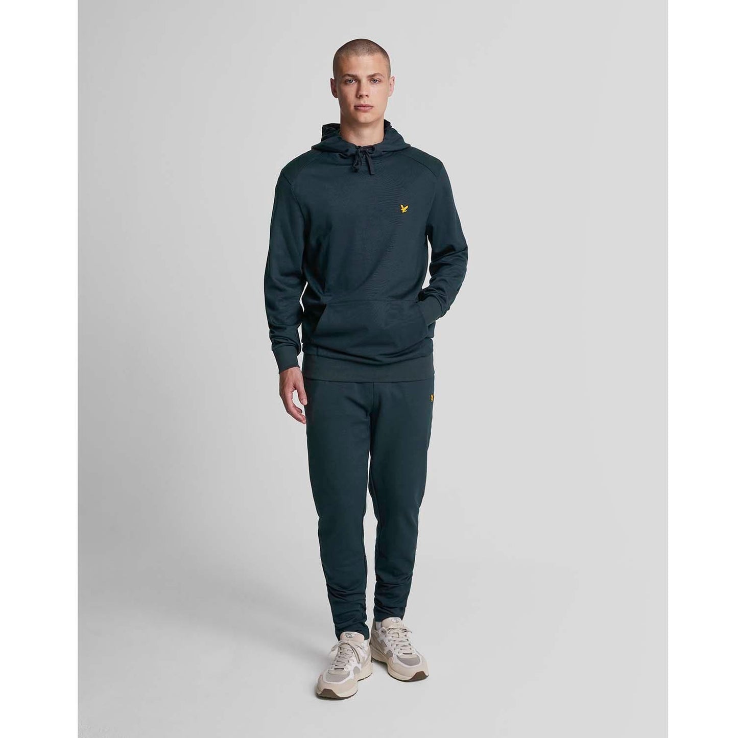 Dark Blue - Back - Lyle & Scott Mens Fly Fleece Hoodie