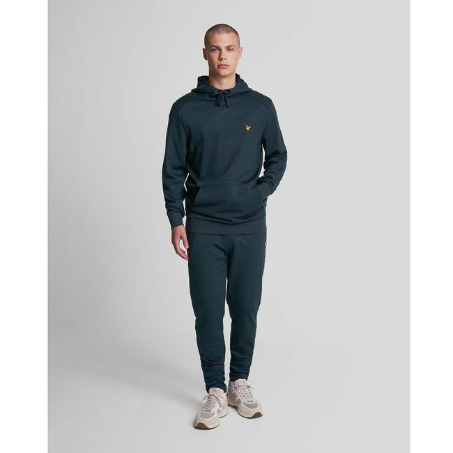Dark Blue - Back - Lyle & Scott Mens Fly Fleece Hoodie