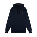 Dark Blue - Close up - Lyle & Scott Mens Fly Fleece Hoodie