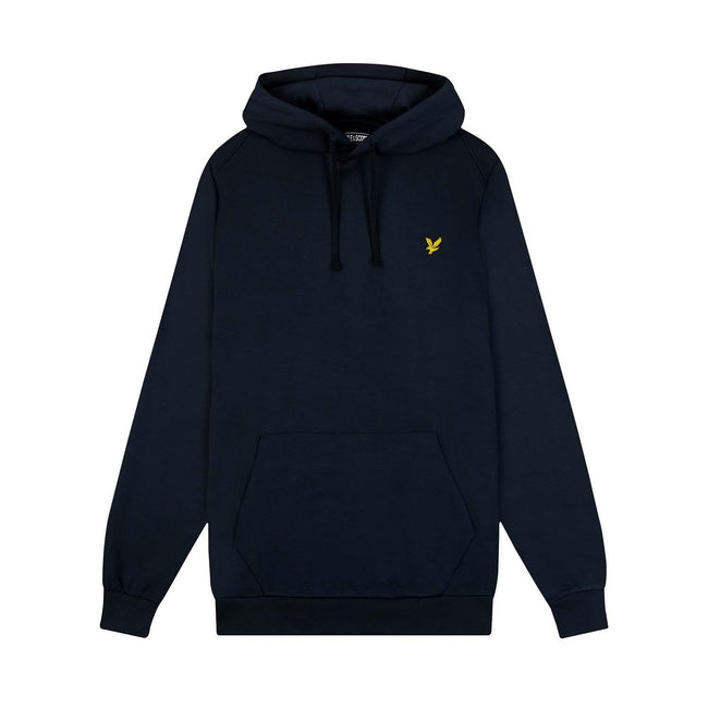 Dark Blue - Close up - Lyle & Scott Mens Fly Fleece Hoodie