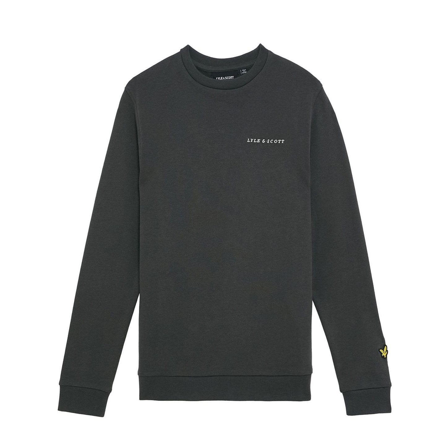Grey - Front - Lyle & Scott Childrens-Kids Script Crew Neck Sweatshirt