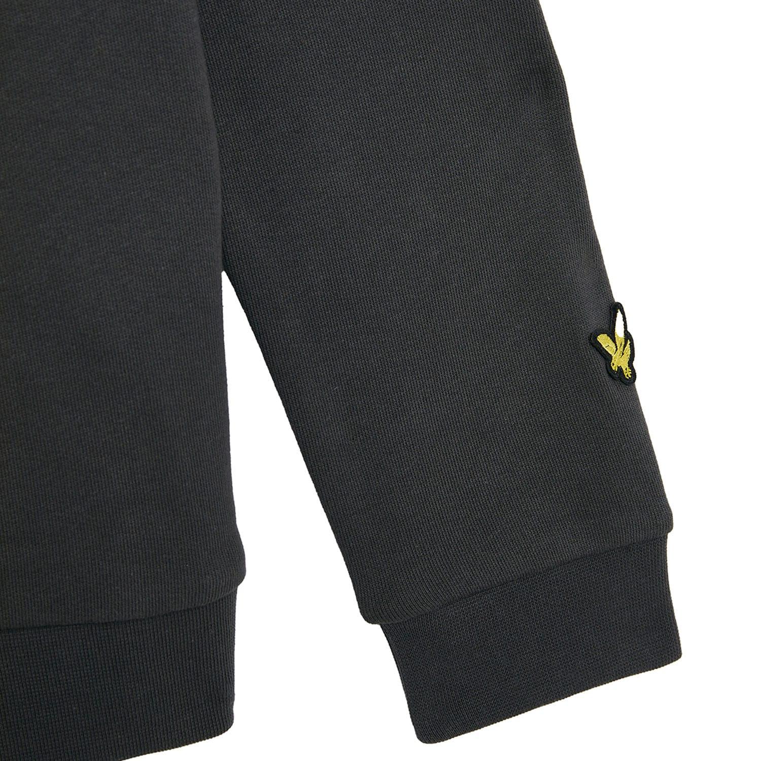 Grey - Side - Lyle & Scott Childrens-Kids Script Crew Neck Sweatshirt