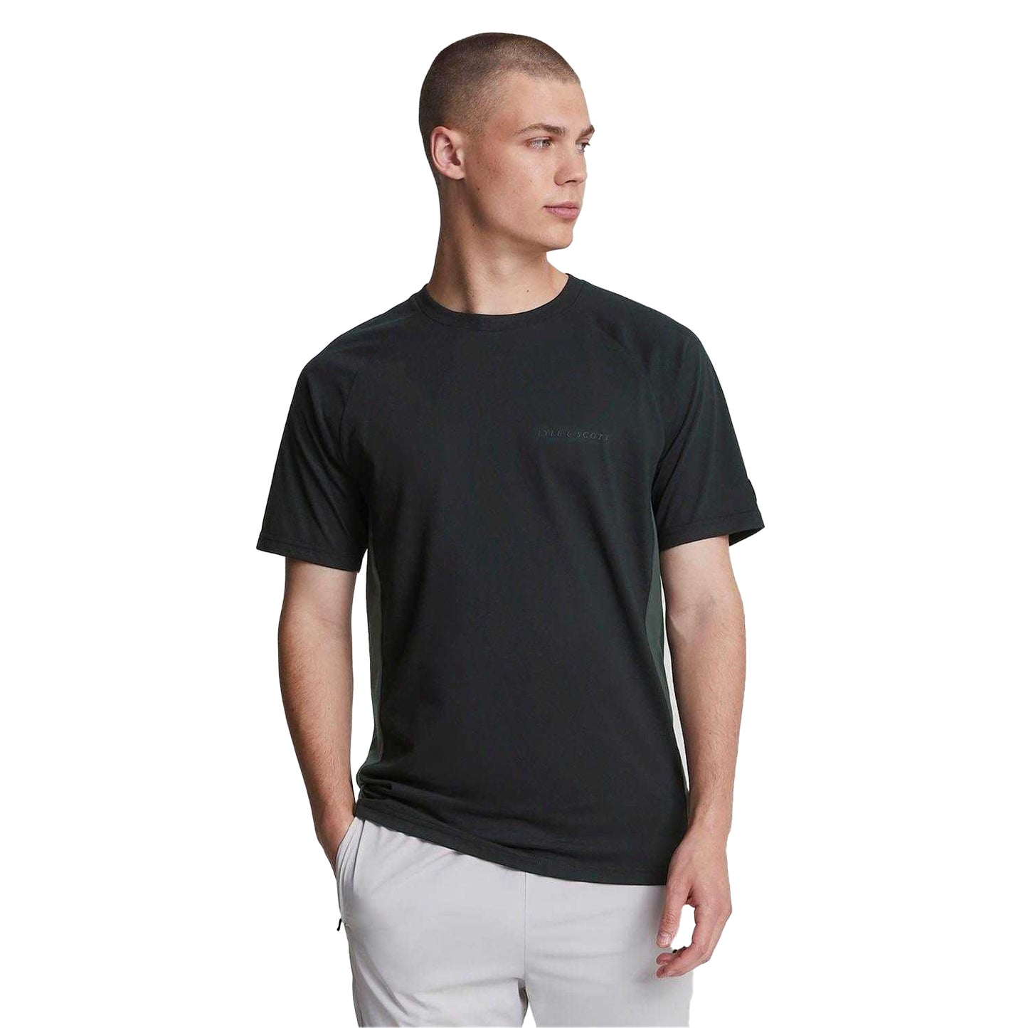 Black - Back - Lyle & Scott Mens Core Colour Block T-Shirt