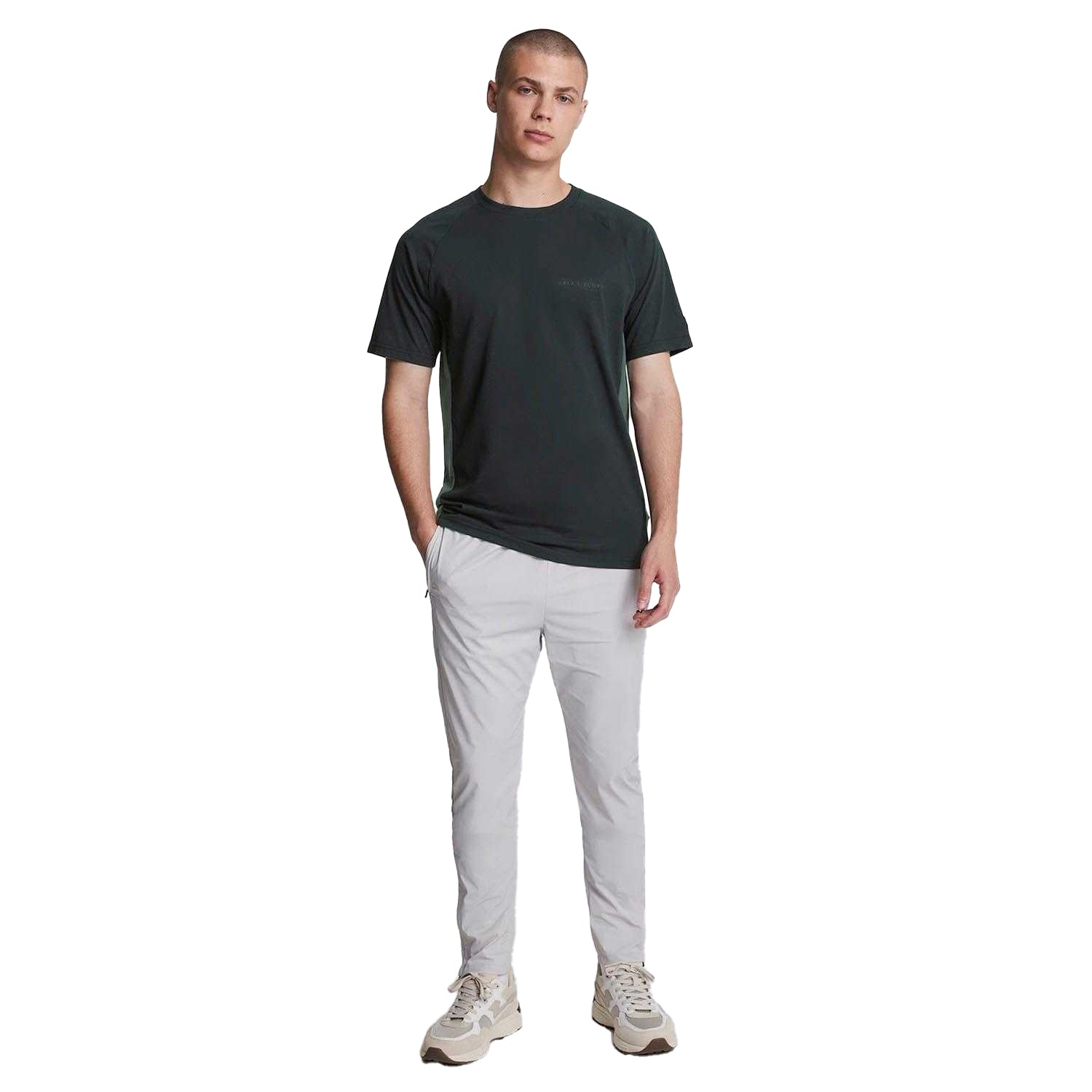 Black - Side - Lyle & Scott Mens Core Colour Block T-Shirt