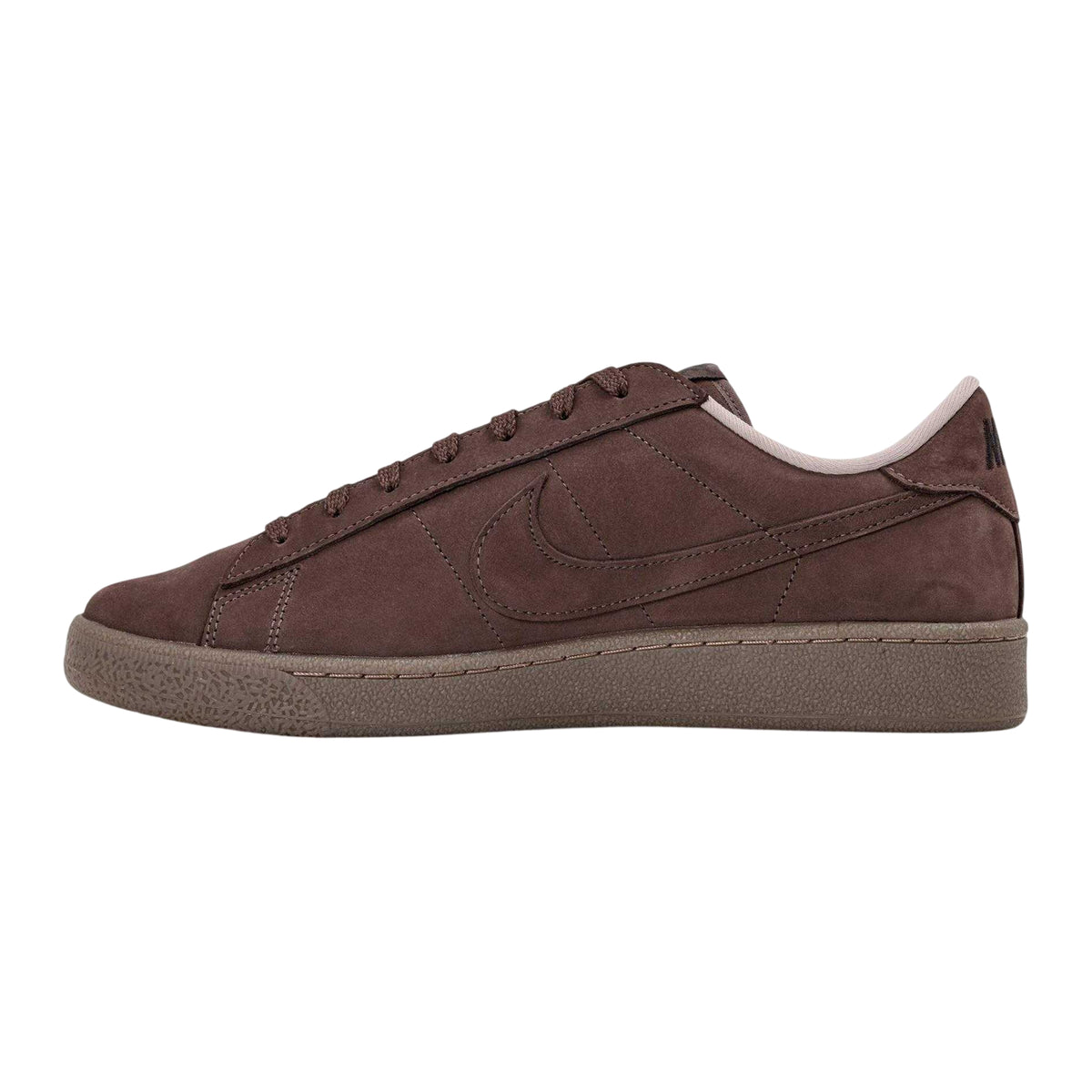 Chocolate - Back - Nike Mens Tennis Classics Leather Low Top Trainers