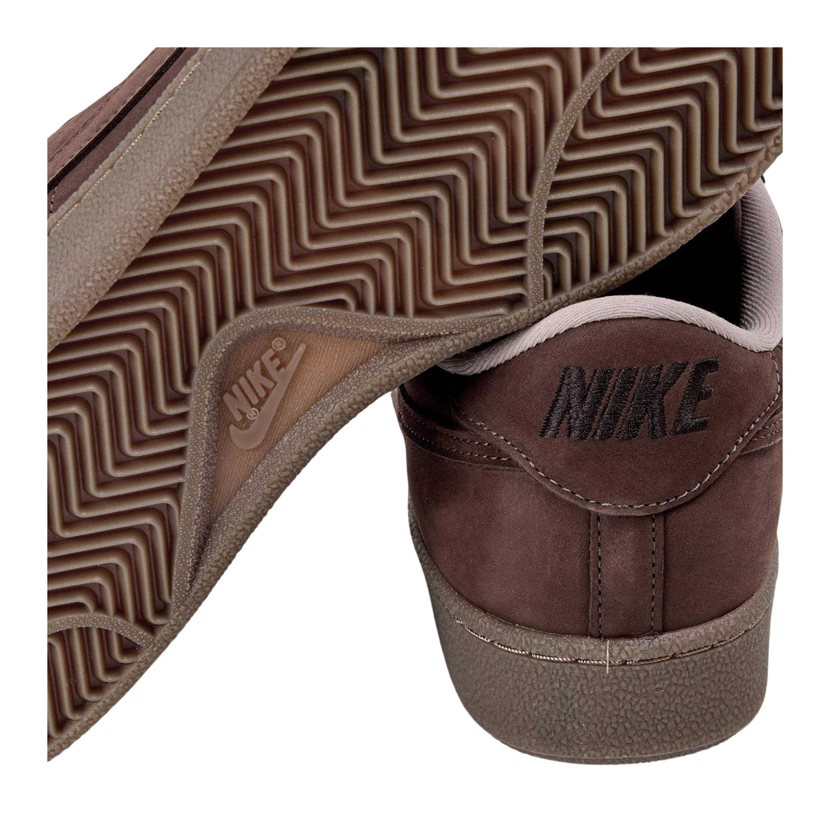 Chocolate - Side - Nike Mens Tennis Classics Leather Low Top Trainers
