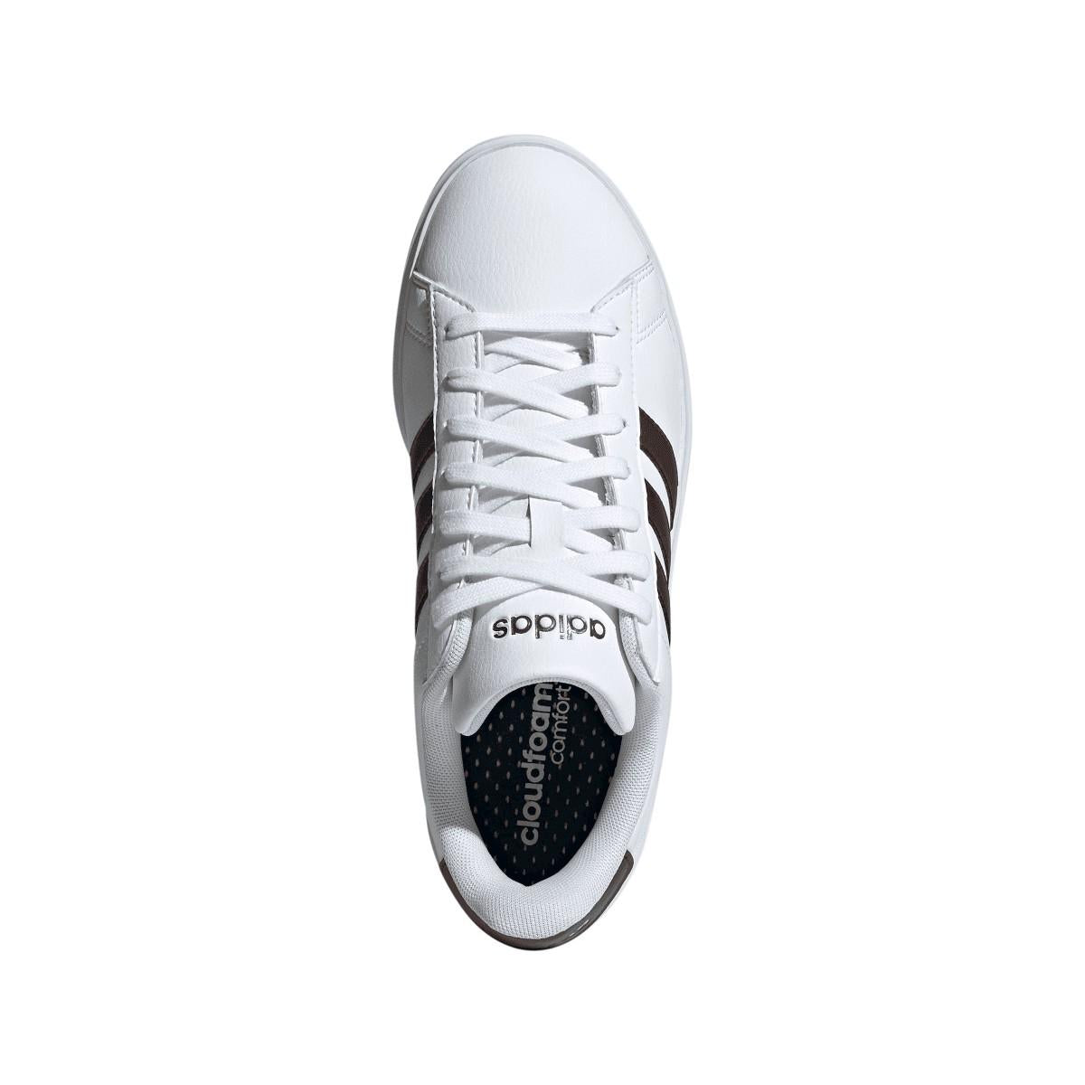 White - Side - Adidas Womens-Ladies Grand Court Comfort Cloudfoam Trainers