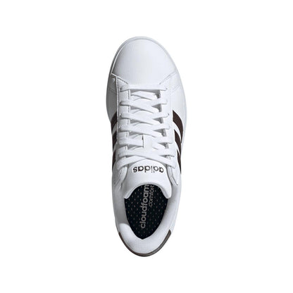 White - Side - Adidas Womens-Ladies Grand Court Comfort Cloudfoam Trainers