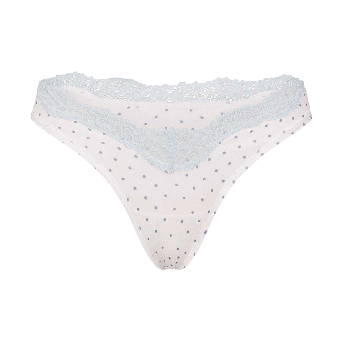 Slate - Front - Skims Womens Fits Everybody Lace Dipped Thong