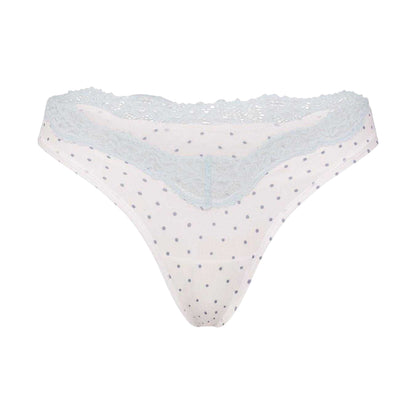 Slate - Front - Skims Womens Fits Everybody Lace Dipped Thong
