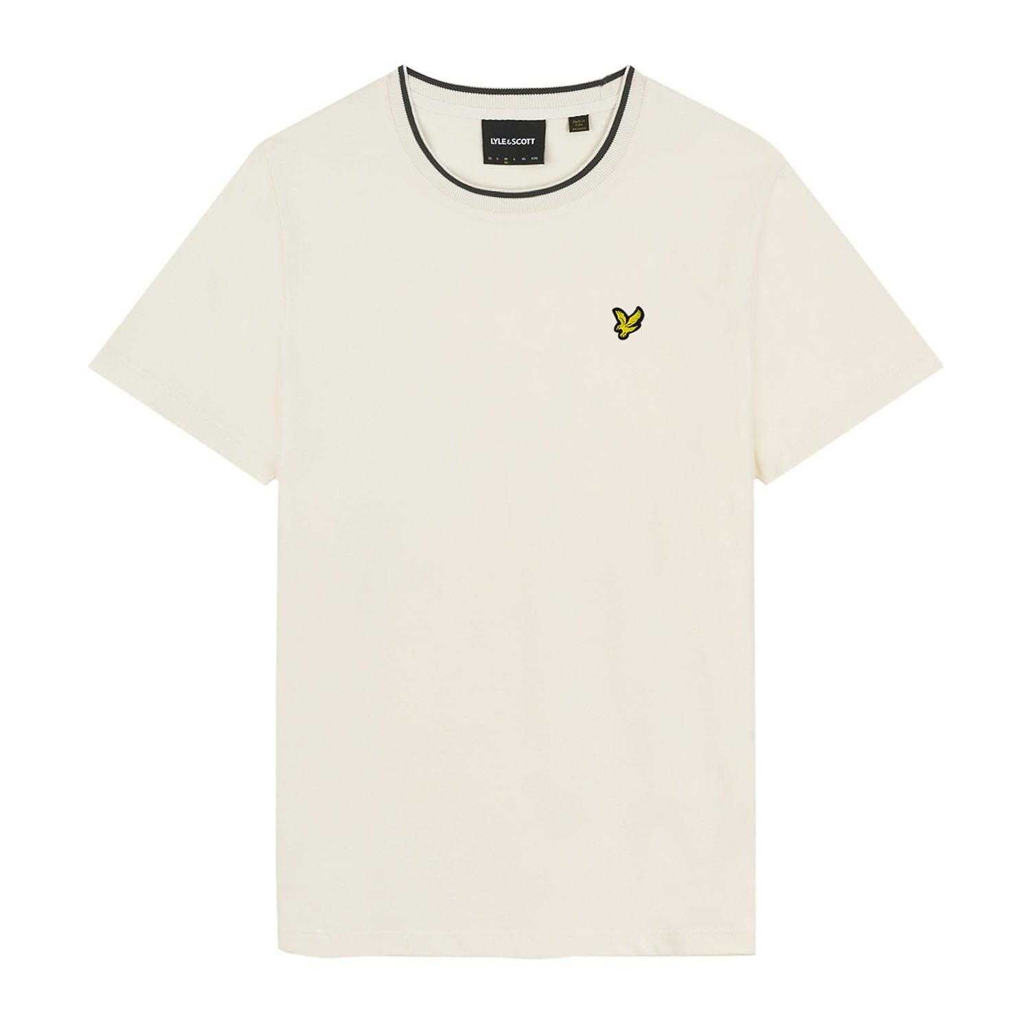 White-Grey - Front - Lyle & Scott Mens Tipped T-Shirt