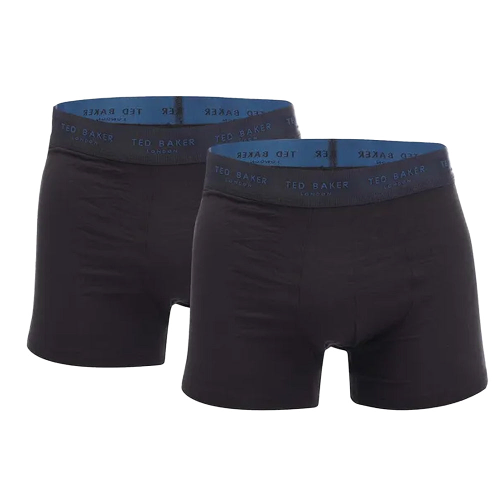 Black - Front - Ted Baker Mens Modal Boxer Shorts (Pack of 2)
