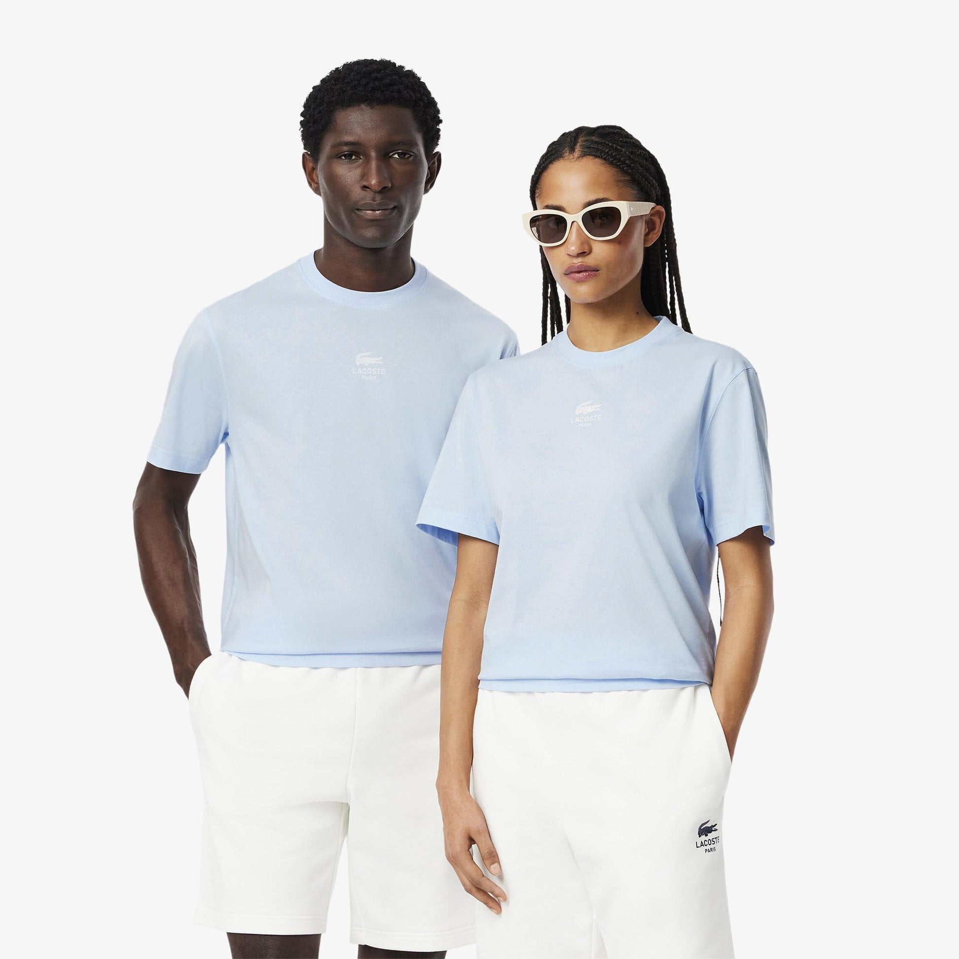 Blue - Back - Lacoste Unisex Adult Printed Signature Cotton T-Shirt