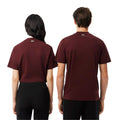 Maroon Red - Close up - Lacoste Unisex Adult Printed Signature Cotton T-Shirt