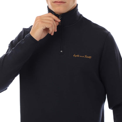 Navy - Side - Lyle & Scott Mens Academy Fly Fleece Tracksuit