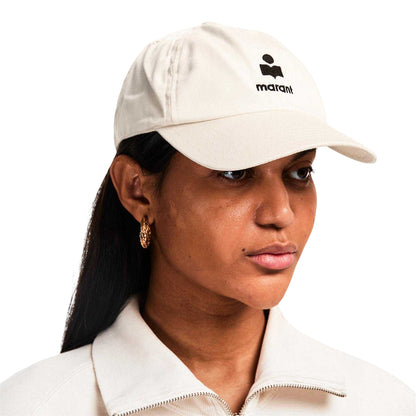 Ecru-Black - Side - Isabel Marant Womens Tomas Cp Baseball Cap