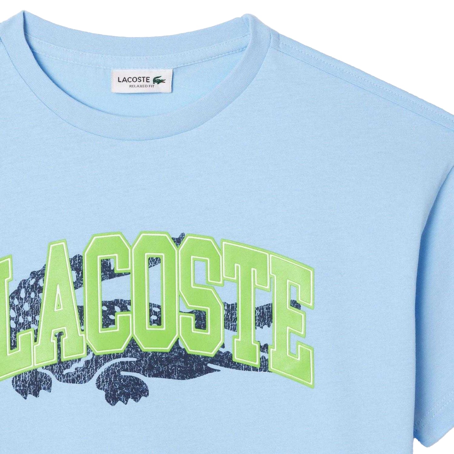 Light Blue - Side - Lacoste Childrens-Kids Logo Printed T-Shirt