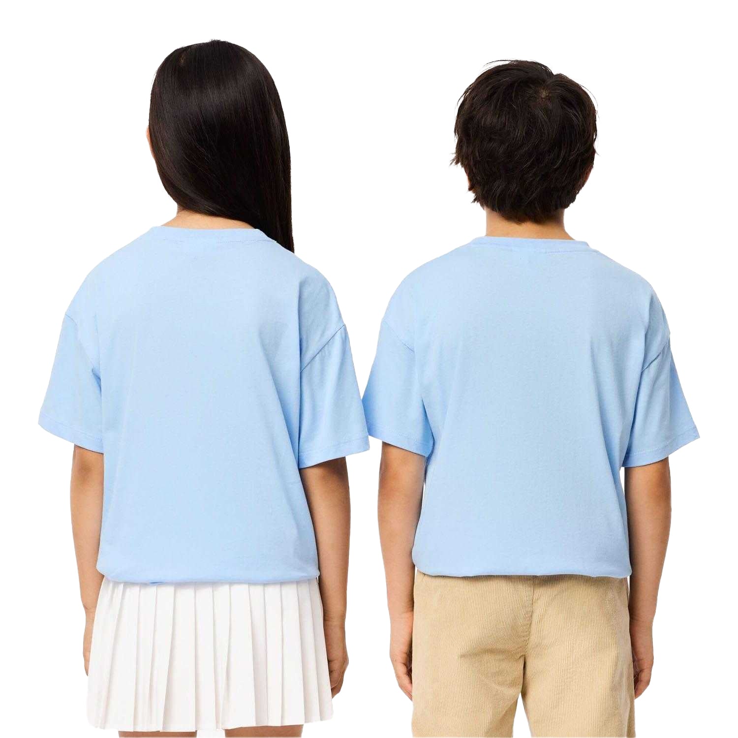 Light Blue - Close up - Lacoste Childrens-Kids Logo Printed T-Shirt