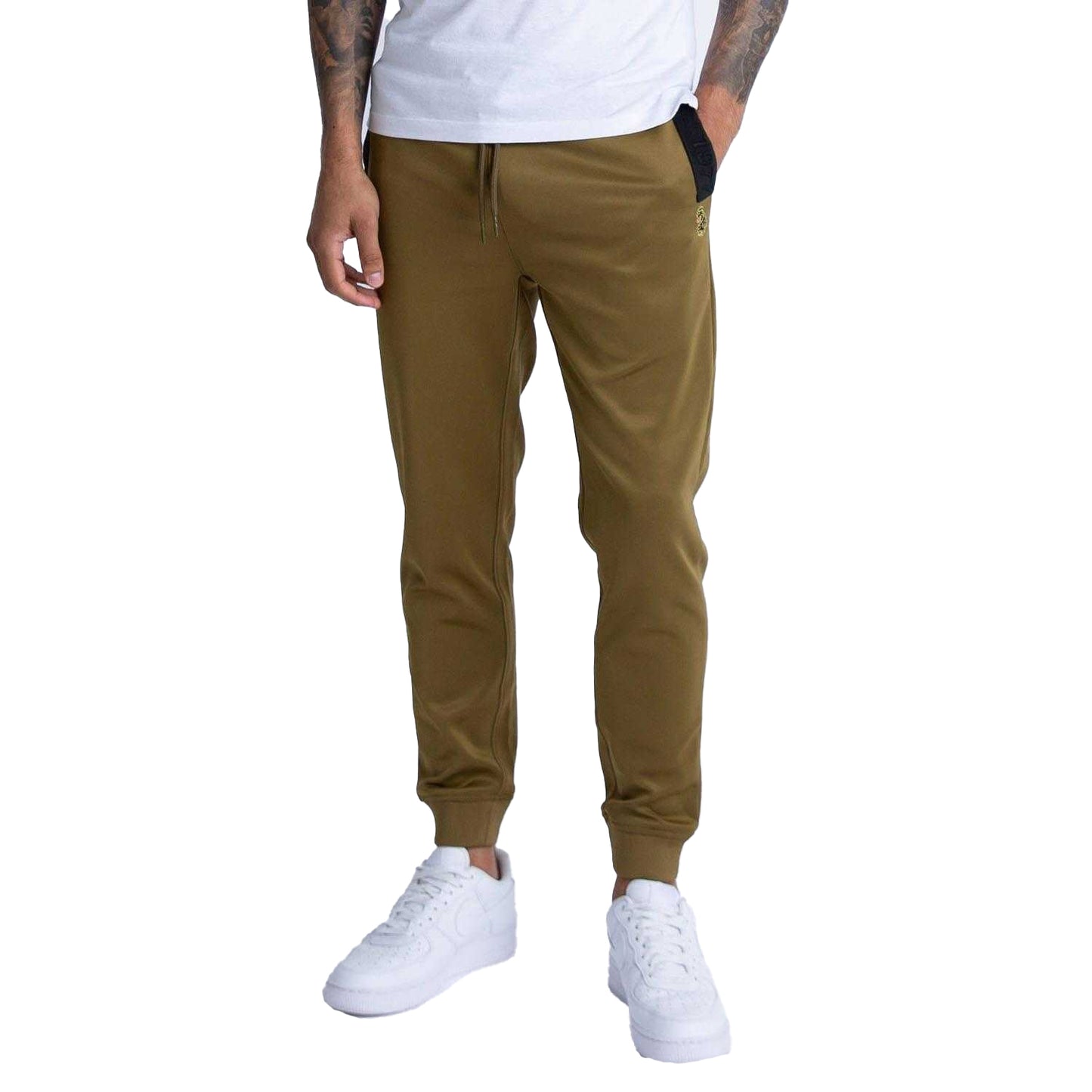 Khaki - Front - Luke 1977 Mens TTTJ Core Tricot Jogging Bottoms