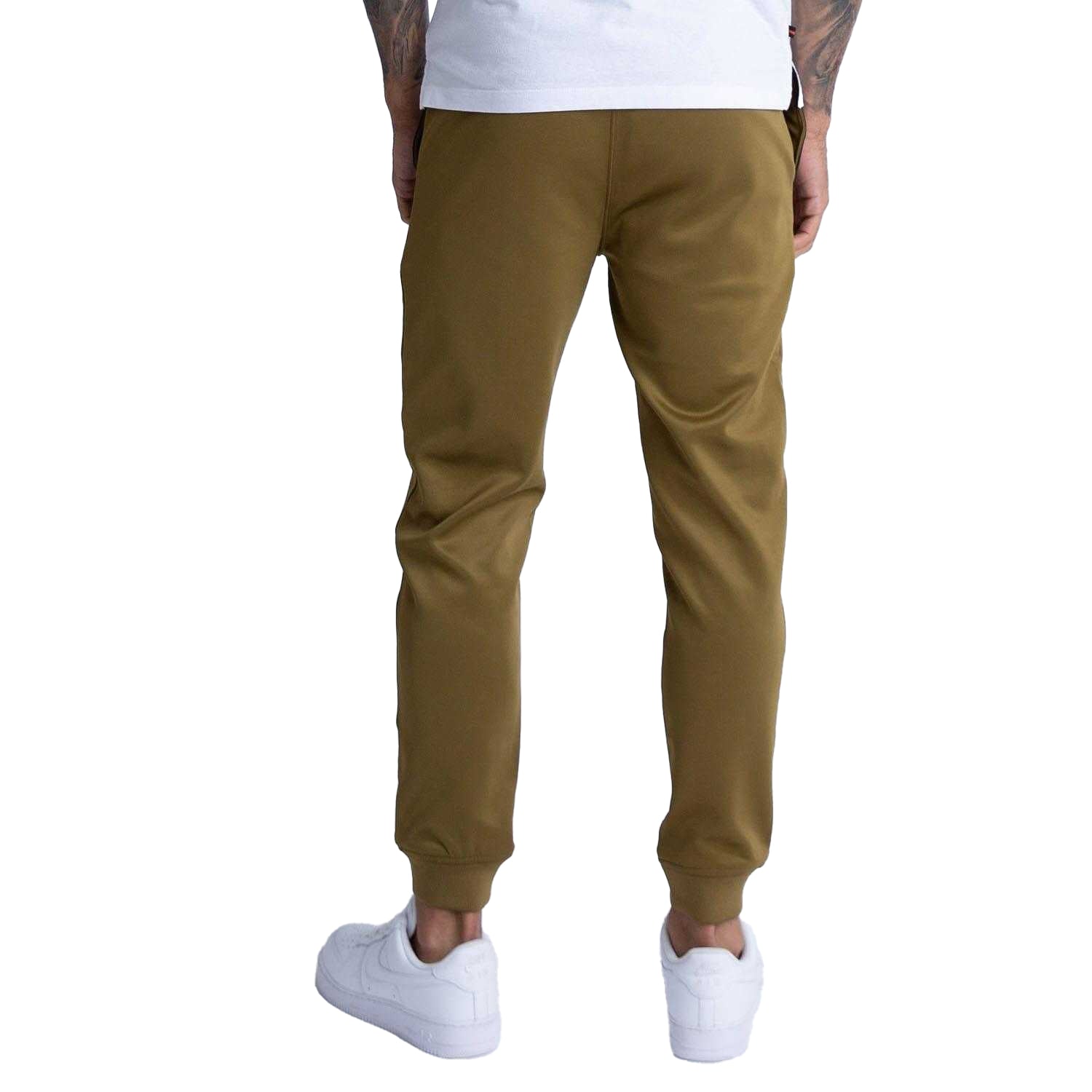 Khaki - Back - Luke 1977 Mens TTTJ Core Tricot Jogging Bottoms