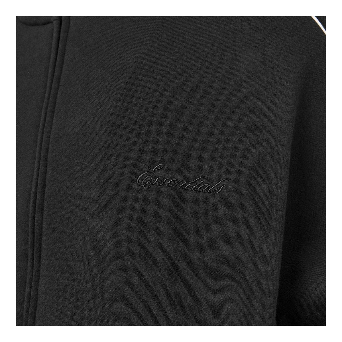 Black-White - Pack Shot - Fear Of God Essentials Mens Fleece Relaxed Fit Tracksuit Top