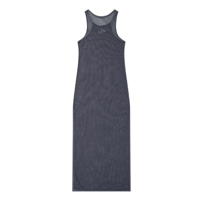 Grey - Back - Diesel Womens Mesh Racerback Maxi Beach Coverup