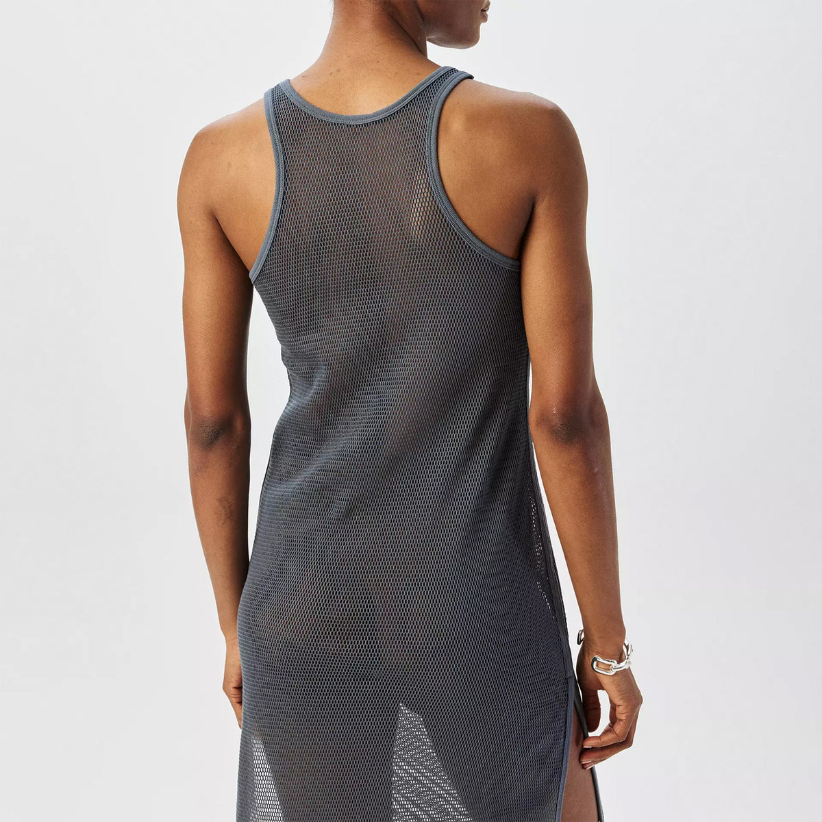 Grey - Lifestyle - Diesel Womens Mesh Racerback Maxi Beach Coverup