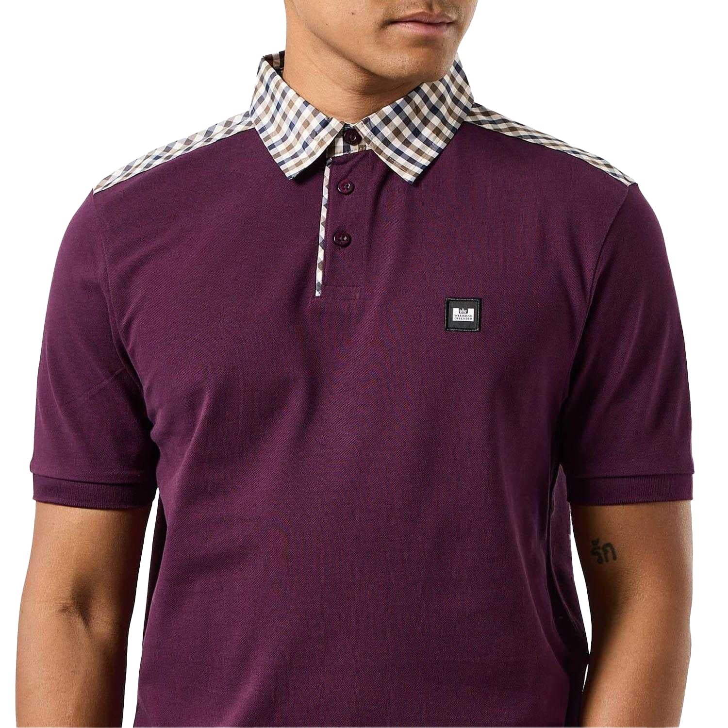 Berry - Lifestyle - Weekend Offender Mens Costa Checked Collar Polo Shirt