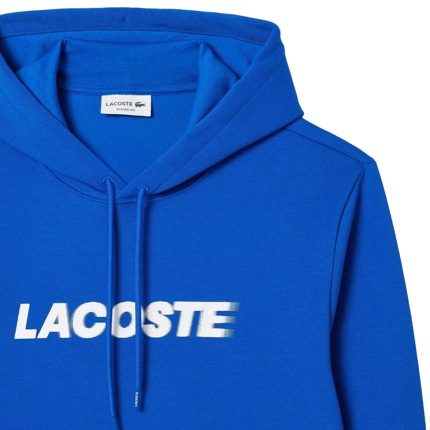 Blue - Side - Lacoste Mens Pique Hoodie